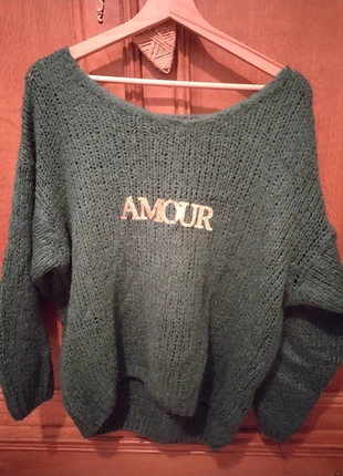 Pull vert femme inscription amour, brand: Femme, condition: Very good, size: M / 38 / 10, €3.00, €3.85 includes Buyer Protection