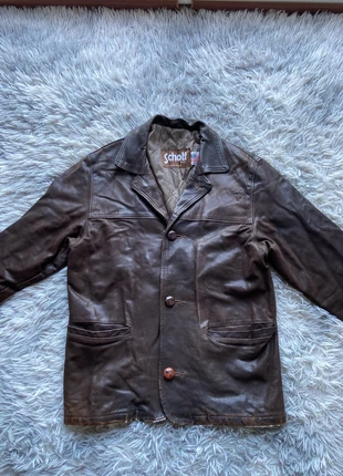 Veste en cuir Schott Couleur Marron Taille 36 / S, marque: Schott, état: Bon état, taille: S, 80,00 €, 84,70 € Protection acheteurs incluse