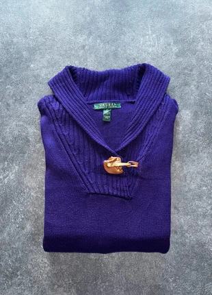Pull Épais Ralph Lauren Violet | Col V – Taille XL Femme – Style Chic & Vintage, brand: Ralph Lauren, condition: Very good, size: XL / 42 / 14, €18.99, €20.64 includes Buyer Protection
