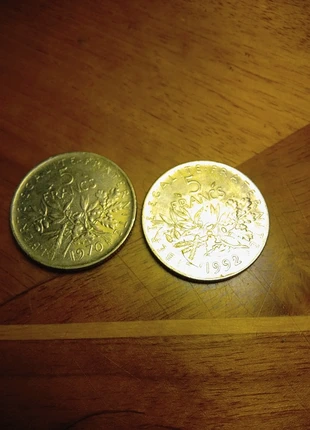 5 franc 1970 et 1992, état: Très bon état, 10,00 €, 11,20 € Protection acheteurs incluse
