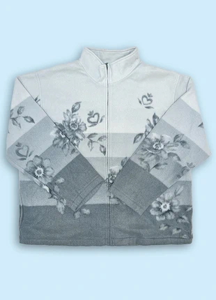 Veste polaire Alfred Dunner grise à motif floral – Taille XL, marque: Vintage Dressing, état: Bon état, taille: XL, 29,00 €, 31,15 € Protection acheteurs incluse
