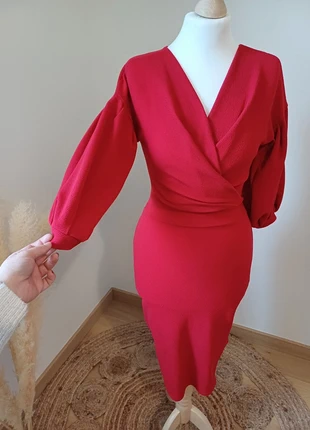 Robe rouge chic cache-coeur moulante - Boohoo - T.XS (34), marke: Boohoo, zustand: Sehr gut, größe: XS / 34 / 6, 20,00 €, 21,70 € beinhaltet Vinted-Käuferschutz Pro