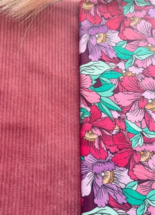 Lot de tissu coton fleuri et tissu velours côtelé, marque: Okeo-tex, état: Neuf sans étiquette, 8,99 €, 10,14 € Protection acheteurs (Pro) incluse