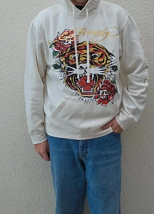 Sweat pull hoodie à capuche Ed hardy homme taille L crème à motif tigre y2k, marque: Ed Hardy, état: Très bon état, taille: L, 25,00 €, 26,95 € Protection acheteurs incluse