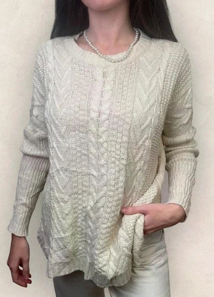 Pull écru Joseph A., femme, taille XL, maille torsadée, col montant, style cocooning vintage (2493), marke: Joseph A., zustand: Sehr gut, größe: XL / 42 / 14, 10,00 €, 11,20 € beinhaltet Vinted-Käuferschutz Pro