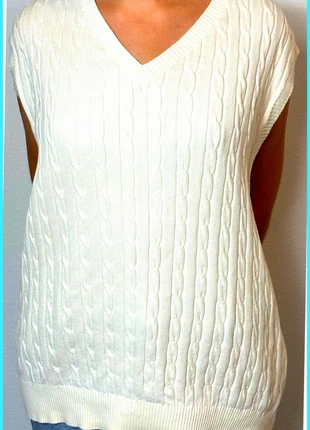 Pull Torsadé sans manche Golf Tommy Hilfiger Blanc / Col V / Logo brodé / Taille L Homme, marca: Tommy Hilfiger, estado: Muy bueno, tamaño: L, 27,50 €, 29,58 € Protección al comprador incluida