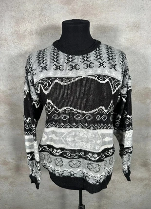 Pull Hiver Ethnic Vintage 80s 90s y2k Clary gris jacquard taille M, brand: Vintage Dressing, condition: Very good, size: M, €27.00, €29.05 includes Buyer Protection Pro