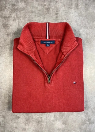 Pull Tommy Hilfiger Half Zip 1/4 Zip Col Camionneur | Rouge Logo Brodé | Taille XL Homme, brand: Tommy Hilfiger, condition: Very good, size: XL, €35.00, €37.45 includes Buyer Protection
