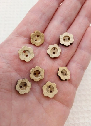 Bouton de couture fleur bois coco 12mm - 8pcs A0897, marca: Mercerie Syllikan, estado: Muy bueno, 2,25 €, 3,06 € Protección al comprador Pro incluida