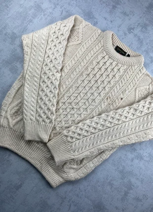 Pull vintage en laine Aran beige crème torsadé fait main / Aran wool knitwear - S, brand: Vintage Dressing, condition: Very good, size: S, €49.00, €52.15 includes Buyer Protection