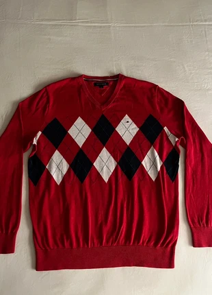 Pull Tommy Hilfiger Homme rouge Col V taille L, marca: Tommy Hilfiger, estado: Muito bom, tamanho: L, €20.00, €21.70 inclui Proteção do Comprador
