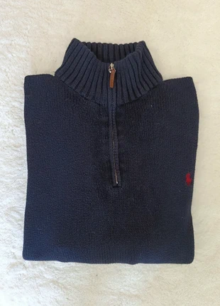 Pull half zip camionneur Ralph Lauren bleu marine logo rouge taille XL, brand: Ralph Lauren, condizioni: Ottime, taglia: XL, €35.00, €37.45 include la Protezione acquisti