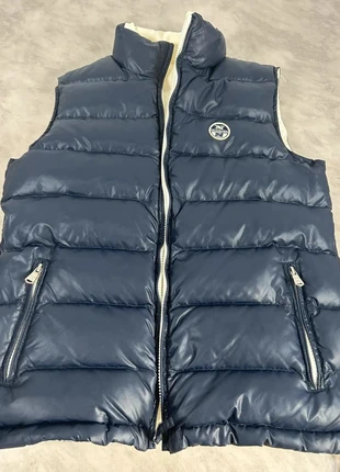 Gilet/veste sans manches  matelassé réversible North Sails – bleu marine / blanc – taille S Code 5N, brand: North Sails, condizioni: Buone, taglia: S, €36.00, €38.50 include la Protezione acquisti Pro