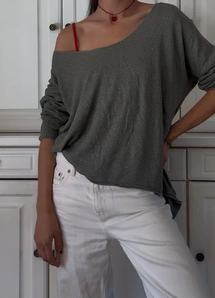 Pull gris à paillettes argentées, marque: Vintage Dressing, état: Bon état, taille: L / 40 / 12, 2,00 €, 2,80 € Protection acheteurs incluse