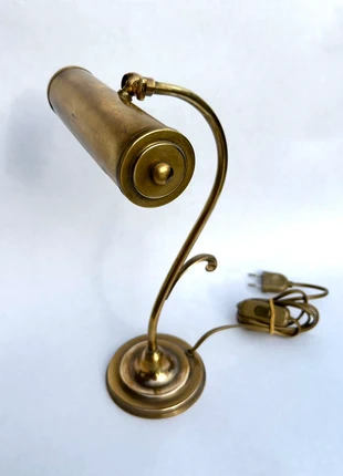 Art Nouveau x Bankers Brass Lamp - Flower model Vintage 1980 - h34, brand: art nouveau design, condition: Very good, €80.00, €84.70 includes Buyer Protection