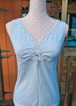 Vintage White Beaded Top (M), brand: Sasha, condition: Good, size: M / 38 / 10, €4.99, €5.94 includes Buyer Protection