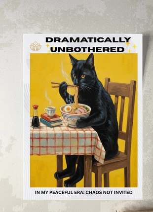 A4 Print Unbothered Cat with Ramen|Selled Edition, brand: Art, condition: New without tags, £5.00, £5.95 includes Buyer Protection Pro