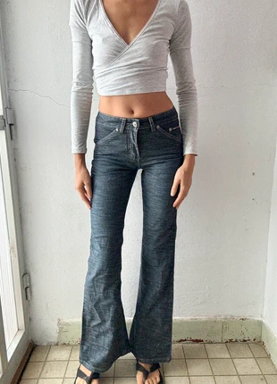 Dark Flare High Rise Jeans - Indie Boho Streetwear Y2K 2000s, marque: Vintage Dressing, état: Très bon état, taille: XS / 34 / 6, 13,00 €, 14,35 € Protection acheteurs incluse