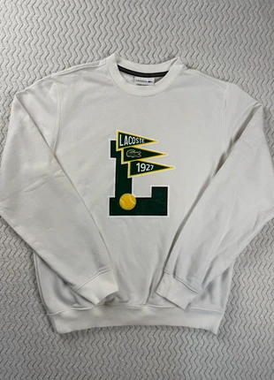 Sweat Lacoste blanc logo patch tennis 1927 vintage sportwear premium crocodile, marque: Lacoste, état: Très bon état, taille: S, 40,00 €, 42,70 € Protection acheteurs incluse