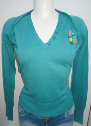 Magnifique pull col V turquoise Essentiel Antwerp 📦, marque: Essentiel Antwerp, état: Très bon état, taille: S / 36 / 8, 12,00 €, 13,30 € Protection acheteurs incluse