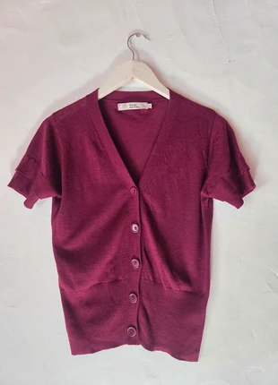 Vintage Burgundy Knit Cardigan – Soft wool blend short sleeve sweater, marque: Nice Day, état: Très bon état, taille: S / 36 / 8, 8,50 €, 9,63 € Protection acheteurs incluse