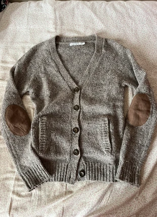 Rustic Cottagecore Elbow-Patch Knit Cardigan – Soft Heathered Button-Up, marca: Vintage Dressing, estado: Muito bom, tamanho: S / 36 / 8, €5.00, €5.95 inclui Proteção do Comprador