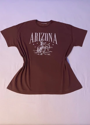 T-shirt long de nuit marron à motif Cowboy en coton Primark, marque: Undiz, état: Neuf sans étiquette, taille: M / 38 / 10, 8,00 €, 9,10 € Protection acheteurs incluse