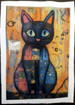 coupon couture chat multicolore, merk: TISSU, staat: Nieuw zonder prijskaartje, € 2,00, € 2,80 inclusief Kopersbescherming