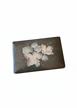 Petite Boîte/Coffret Vintage en Albâtre Véritable Sculpté à la Main - Décor Fleurs, marque: Genuine Alabaster, état: Bon état, 12,00 €, 13,30 € Protection acheteurs incluse
