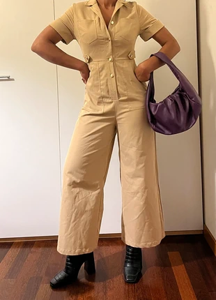 Khaki cropped jumpsuit., marque: Vintage Chic, état: Très bon état, taille: S / 36 / 8, 28,00 €, 30,10 € Protection acheteurs incluse