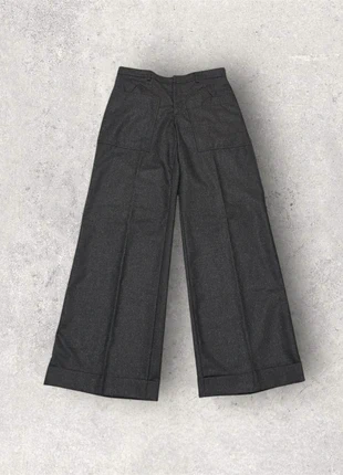 Jean Paul Gaultier Femme (Vintage) - Pantalon palazzo large à pince gris en laine vierge taille L, brand: Jean Paul Gaultier, condition: New without tags, size: L / 40 / 12, €100.00, €105.70 includes Buyer Protection