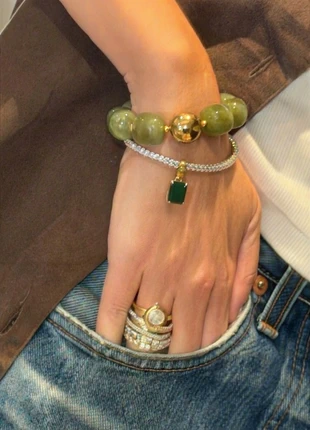 Bracelet chic élastique translucide vert olive, brand: french coquette, condition: New without tags, €9.99, €11.19 includes Buyer Protection