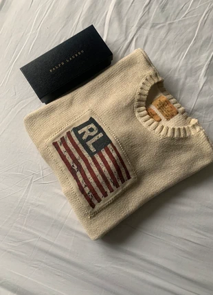 Pull Ras De Cou Ralph Lauren American Flag RL Vintage Crème, marque: Ralph Lauren, état: Très bon état, taille: S, 42,00 €, 44,80 € Protection acheteurs incluse