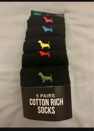 5 pairs of black socks with coloured dogs 🐶 🎁, brand: Dog socks, condition: New with tags, size: S | 5–8, £9.99, £11.19 includes Buyer Protection