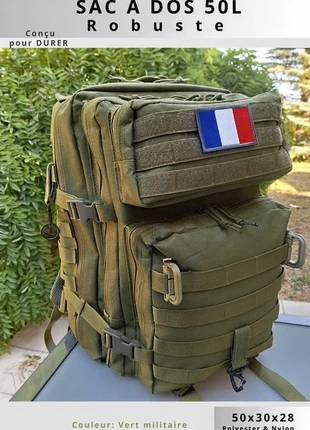 Sac à dos tactique 50L Vert militaire / rando & outdoor & survie #AlphaAventure, état: Très bon état, 59,00 €, 62,65 € Protection acheteurs (Pro) incluse