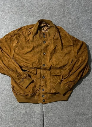 Brown 100% Suede Classic Vintage Buttoned Bomber Jacket, brand: other, condition: Very good, size: L, £34.99, £37.44 includes Buyer Protection Pro