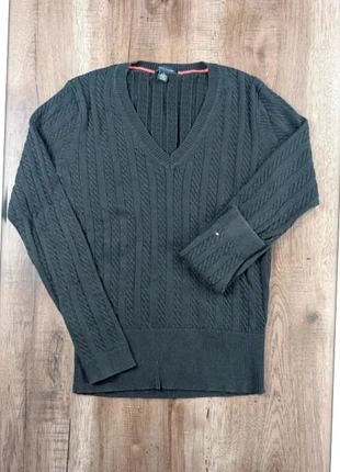 Pull col V noir Tommy Hilfiger coton logo brodé made in Hong Kong taille M, marque: Tommy Hilfiger, état: Très bon état, taille: M / 38 / 10, 12,00 €, 13,30 € Protection acheteurs incluse