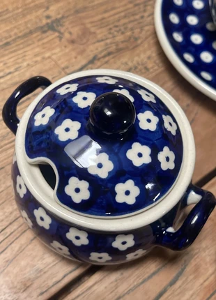 Bolesławiec przepiękna cukiernica Unikat!, merk: BOLESLAWIEC, staat: Nieuw zonder prijskaartje, € 24,00, € 25,90 inclusief Kopersbescherming