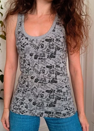 Débardeur gris a motifs, brand: Pimkie, condition: Very good, size: M / 38 / 10, €4.00, €4.90 includes Buyer Protection