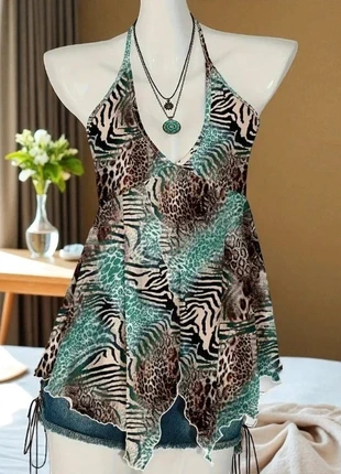 Débardeur rétro col halter à imprimé paisley - S, marque: Ella, état: Très bon état, taille: S / 36 / 8, 19,00 €, 20,65 € Protection acheteurs incluse