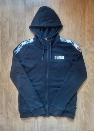 Pull à capuche avec zip noir logo floqué blanc Puma taille M, marca: Puma, estado: Muito bom, tamanho: M, €8.00, €9.10 inclui Proteção do Comprador
