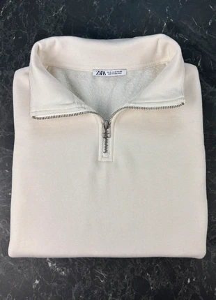 Pull Zip Zara Half Zip | Taille L | Etat: très bon | Couleur: blanc, brand: Zara, condition: Very good, size: L, €25.00, €26.95 includes Buyer Protection