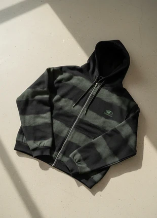 Sweat à capuche zippé vert/noir, marque: Driftline Atelier, état: Très bon état, taille: M, 52,90 €, 56,25 € Protection acheteurs incluse