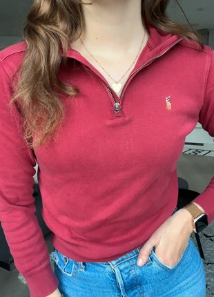 Ralph Lauren Bordeaux Quarter Zip Jumper Sweater Pull Pulli Trui XS, merk: Ralph Lauren, staat: Heel goed, maat: XS / 34 / 6, € 45,00, € 47,95 inclusief Kopersbescherming