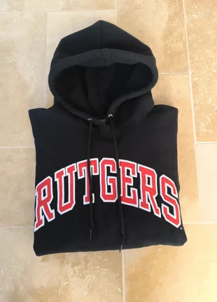 Sweat capuche noír M Rutgers broderie rouge excellent état university USA excellent état oversize, marke: Steve & Barry's, zustand: Sehr gut, größe: M, 17,99 €, 19,59 € beinhaltet Vinted-Käuferschutz Pro