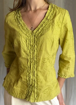 Patrice Bréal Top Froncé à Broderie 100% Coton / Patrice Bréal 100% Cotton Embroidered Top, brand: Patrice Breal, condition: Very good, size: S / 36 / 8, €16.50, €18.03 includes Buyer Protection Pro