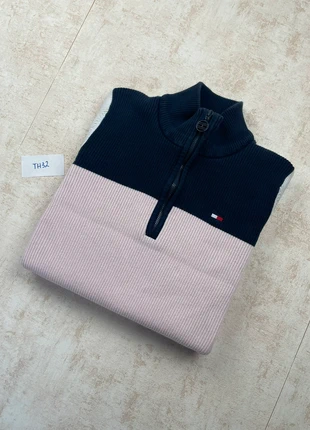 Pull Tommy Hilfiger 1/4 zip - taille M femme - marine, blanc et rose - logo brodé, marca: Tommy Hilfiger, estado: Muy bueno, tamaño: M / 38 / 10, 11,00 €, 12,25 € Protección al comprador Pro incluida