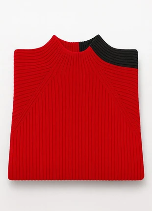 Quiksilver Red Ribbed Mock Neck Sweater Retro Sportswear, marque: Quiksilver, état: Très bon état, taille: XL, 22,00 €, 23,80 € Protection acheteurs incluse