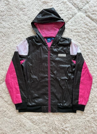 Coupe-vent veste de sport à capuche et à zip vintage Y2K rose et noir | Adidas | Taille M, marque: adidas, état: Bon état, taille: M / 38 / 10, 13,00 €, 14,35 € Protection acheteurs incluse