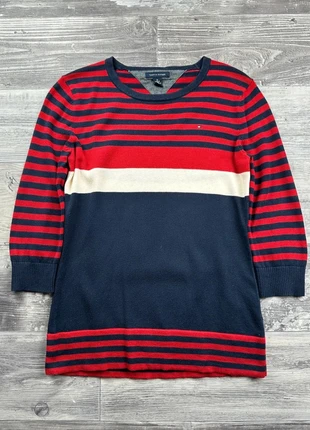 Pull manche ¾ rayé Tommy Hilfiger Rouge et Bleu Marine taille M, marque: Tommy Hilfiger, état: Très bon état, taille: M / 38 / 10, 7,00 €, 8,05 € Protection acheteurs incluse